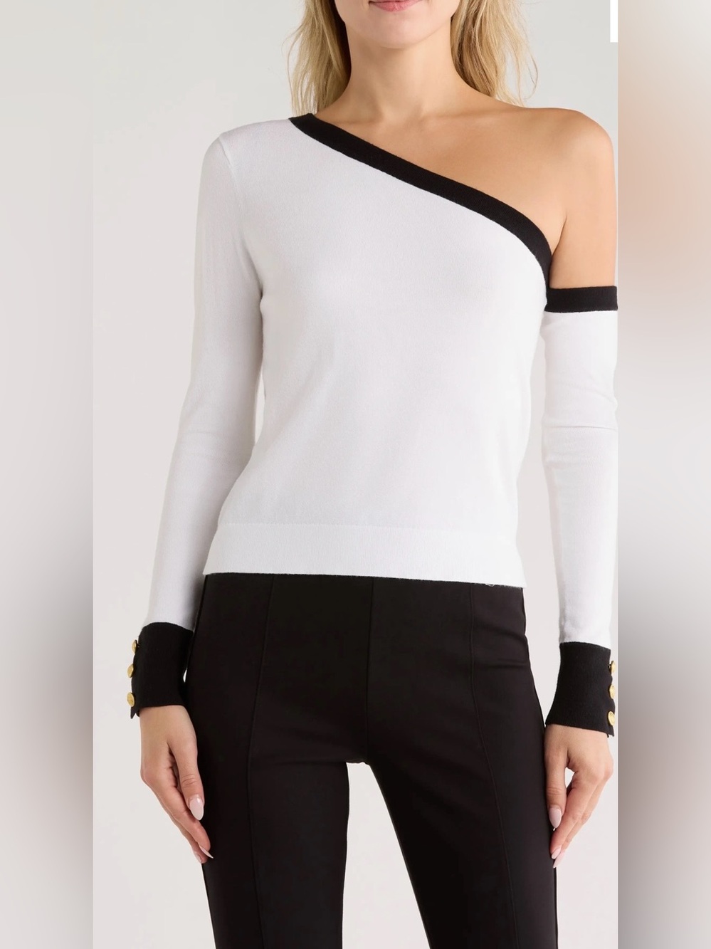 L’AGENCE White Off the Shoulder Sweater